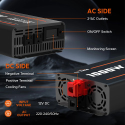 Przetwornica napięcia 12 VDC/230VAC Litime 1000W Sinus
