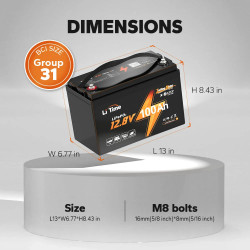 Akumulator LiTime 12V 100Ah Trolling Motor L12V100-100-TM-4-A100