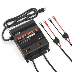 Ładowarka Litime 12V (14.6V) 10A Podwójna Wodoodporna 12V10A-BCHA-2BANK-WP-Y