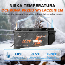 Akumulator LiTime 12V 100Ah H190 Bluetooth L12V100-100-H190-BT-4-AC150