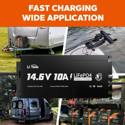 Ładowarka 12V (14.6V) 10A Litime L12V10A-WP-Y-DE Wodoodporna