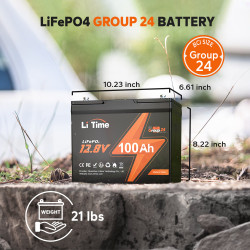 Akumulator LiTime 12V 100Ah Group24 L12V100-100-GROUP24-4-A70