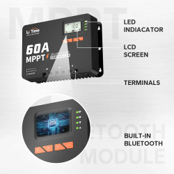 Regulator Solarny MPPT LiTime 60A 12V/24V - Wydajność i Niezawodność