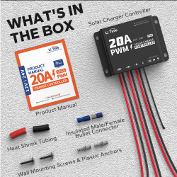 Regulator solarny PWM 20A 12V/24V automatyczny z modułem BlueTooth IP68